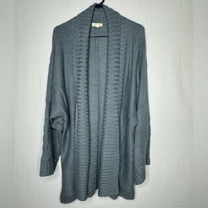 Silence + Noise Womens Open Sweater Sz S Cardigan Shawl Ribbed Wide Sleeve Cozy